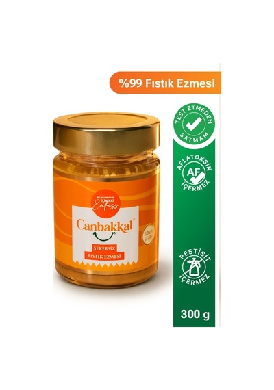 Canbakkal %99,9 Şekersiz Fıstık Ezmesi 300 G Doğal Fıstık Ezmesi, Katkısız İlave Şeker İçermez