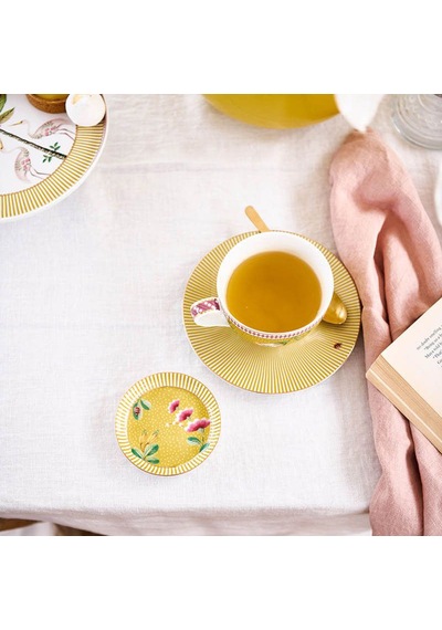 Sarı Porselen Çay Tabağı 9 Cm