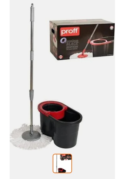 Turbo Star Black Microfiber Döner Başlıklı Temizlik Seti Büyük Boy Mop 13 Lt.