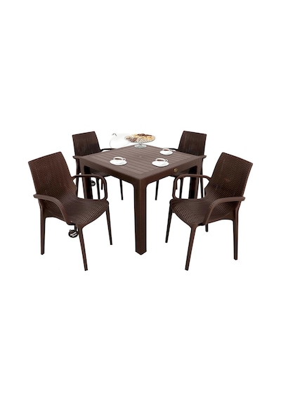 Depootoptan Mandella Elit Rattan 90 x 90 CM Nirvana Koltuk Camlı Masa Takımı Kahve Kahverengi Depootoptan Mandella Elit Rattan 90 x 90 CM Nirvana Koltuk Camlı Masa Takımı Kahve Kahverengi