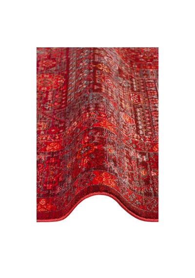 Eko Halı Pietra Pta 20 Red Sıcak Renk Tonlarını Etnik Desenlerle Buluşturan Yumuşak Tuşeli Salon Halısı Oturma Odası Halısı Mutfak Halısı Modern Makine Halısı Krem - Kırmızı
