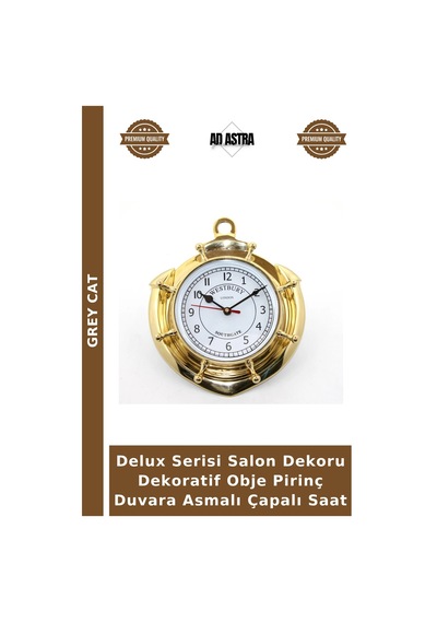 Delux Serisi Salon Dekoru Dekoratif Obje Pirinç Duvara Asmalı Çapalı Saat Çok Renkli