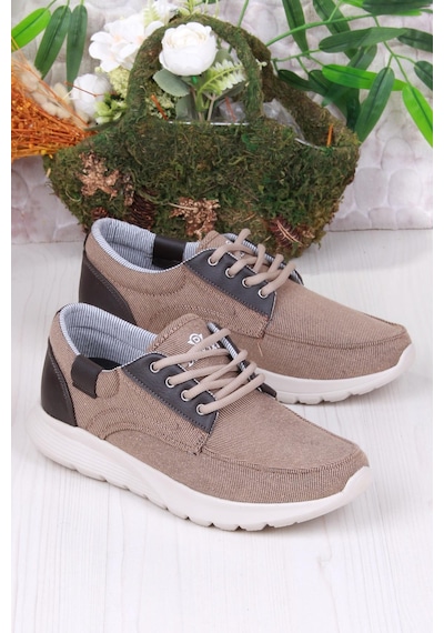 Fort Dks 020 Hafif Rahat Keten Sneaker Erkek Ayakkabı Vizon
