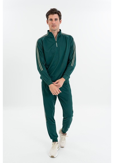 Maraton Comfort Erkek Dik Yaka Yeşil Sweatshirt Yeşil