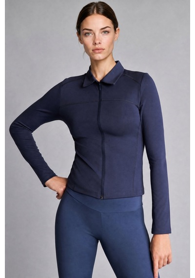 Defacto Slim Fit Gömlek Yaka Fermuarlı Hırka H6015ax26auın277 İndigo-ın277