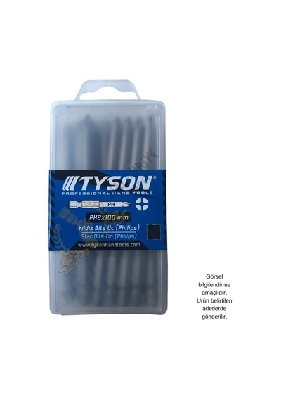 Kupa Tyson Vidalama Ucu Bits Uç - Ph2 Yıldız - 10 Cm. - 20 Adet