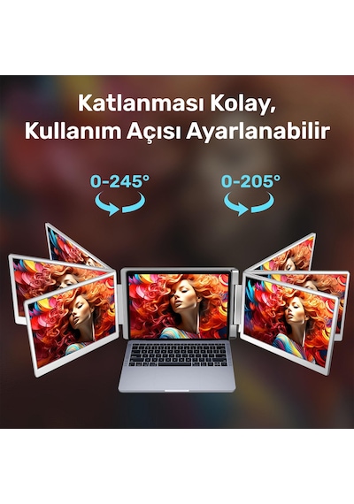Npo Npm11 16" Fhd 1200p Ips Type-c Taşınabilir 2'li Monitör Çoklayıcı Standlı Notebook Monitör