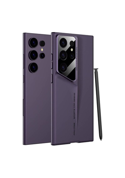 Galaxy S23 Ultra Kılıf Ultra İnce Kamera Korumalı Sert Rubber Zore Procase Kapak Mor