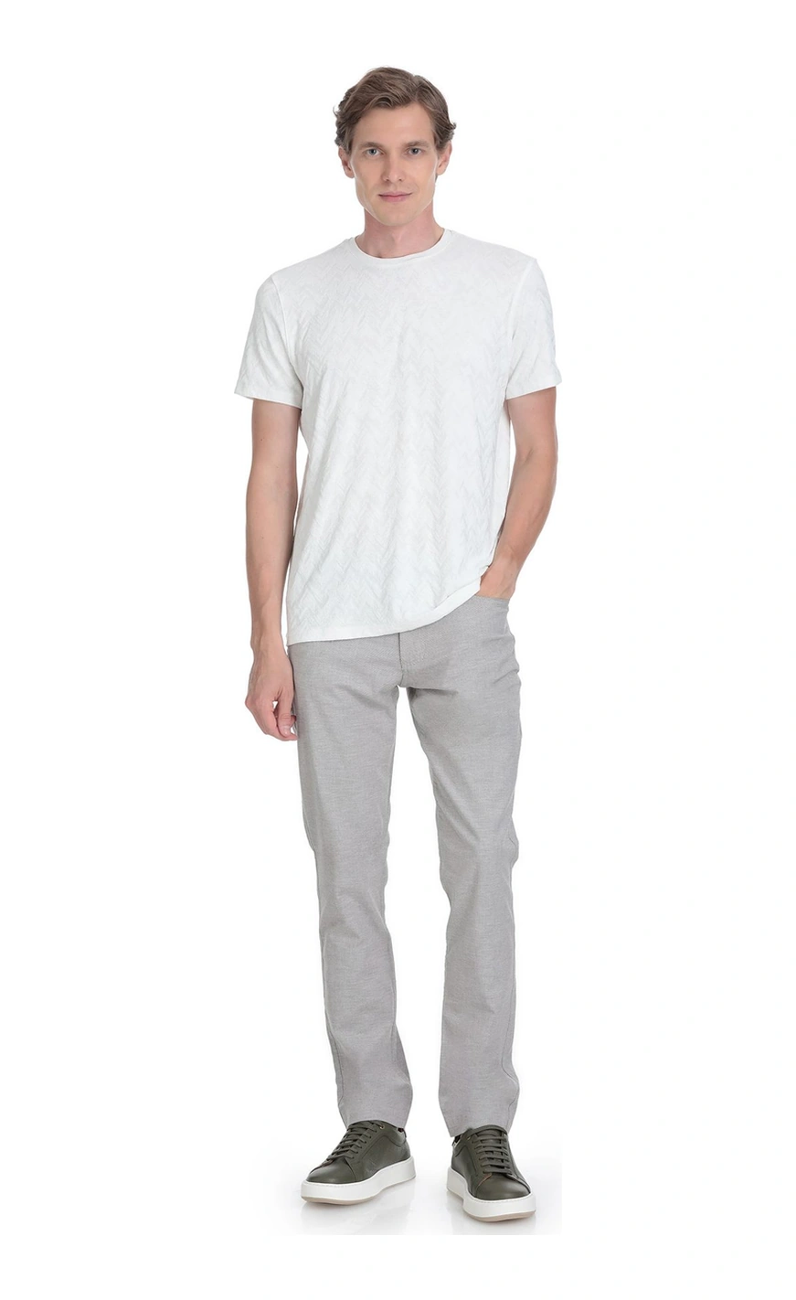 Hatemoğlu Beyaz Regular Fit Bisiklet Yaka Tişört 35797 350501