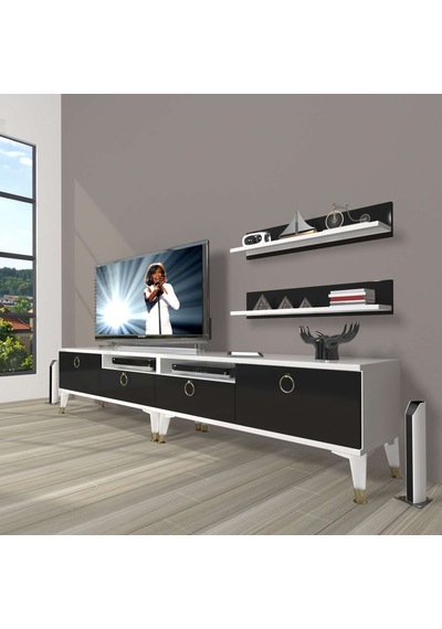 Decoraktiv Eko 220r Mdf Gold Tv Ünitesi Tv Sehpası Beyaz - Ceviz