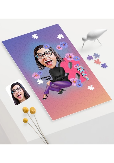 Kişiye Özel 8 Mart Karikatürlü 240 Parça A3 Puzzle 1