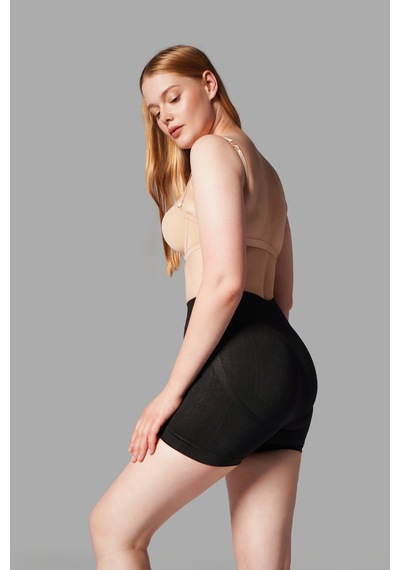 Fit Women Push Up Seamless Dikişsiz Popo Kısa Paçalı Korse 2064 Siyah
