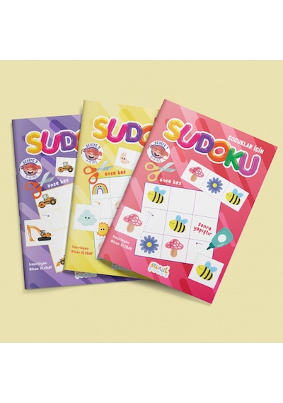 Çocuklar için Sudoku 3'lü SET - Seviye 1-2-3 3 Kitap