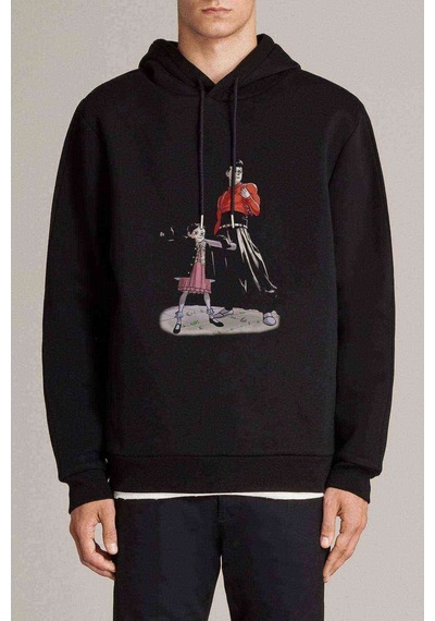 Anime One Punch Man Baskılı Siyah Erkek Kapşonlu Sweatshirt (534758816)