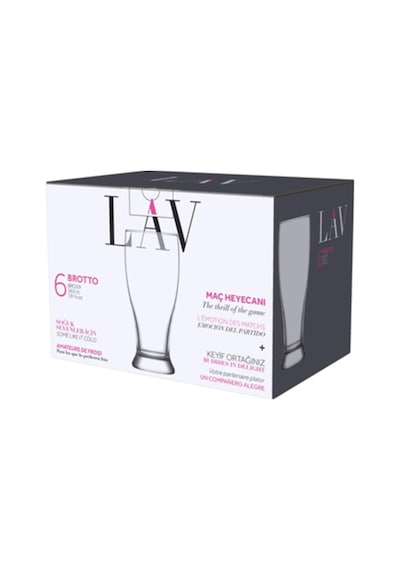 Lav Brotto Cam Bira Bardağı 6'lı 565 ml
