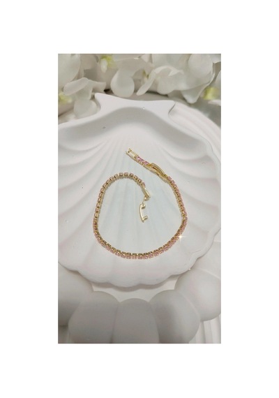 Çelik Su Yolu Bileklik 16,5+2cm No1 Gold Üzeri Pembe Gold Üzeri Pembe