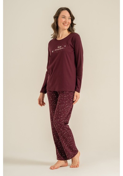 Arnetta Kadın Just Close Your Eyes Mor Uzun Kol Pijama Takım Ar3774-s-v1 Ar3774-s-v1