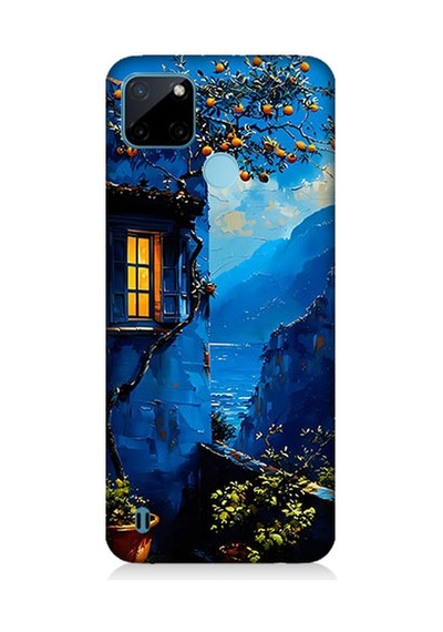 Realme C21y Uyumlu Dağ Evi Desenli Silikon Kılıf