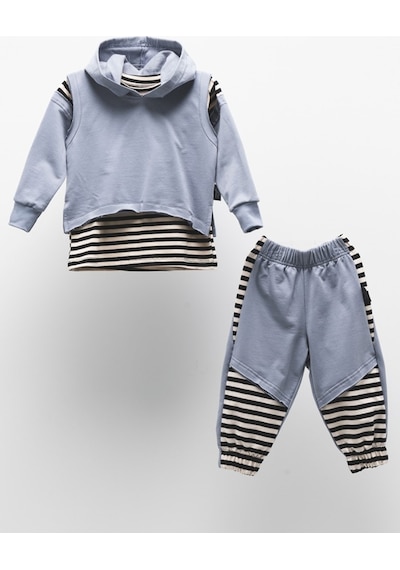 Mnk Baby & Kids Kapşonlu Hırka, Badi Ve Pantalon Mevsimlik 2iplik Çocuk Eşofman Mnk51063 Mavi Mnk Baby & Kids Kapşonlu Hırka, Badi Ve Pantalon Mevsimlik 2iplik Çocuk Eşofman Mnk51063 Mavi