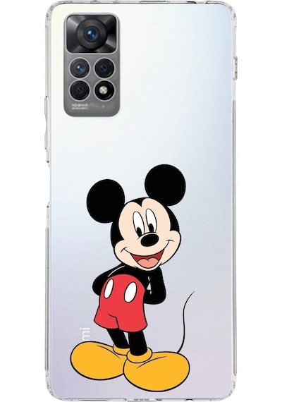 Xiaomi Redmi Note 11s Uyumlu Kamera Korumalı Kapak Mickey Mouse Tasarımlı Şeffaf Kılıf Şeffaf