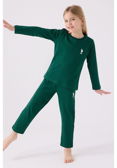 U.s. Polo Assn Kız Çocuk Yeşil Pijama Takımı Us1668-c-v6 Yeşil