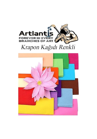 Krapon Kağıdı 10 Renk 50x200 Cm 1 Paket Grapon Kağıdı Karışık Renkli 10'lu Okul Sınıf Kreş Genel