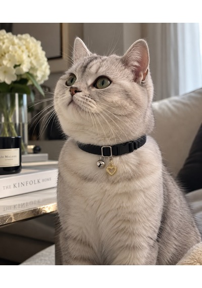 Zilli Kedi Tasması/charm Detaylı Siyah