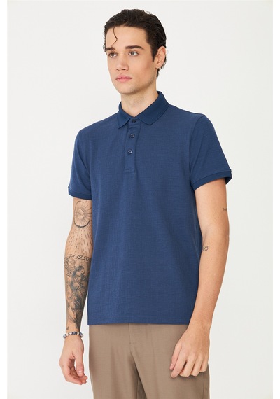 İndigo Polo Yaka T-shirt Indigo