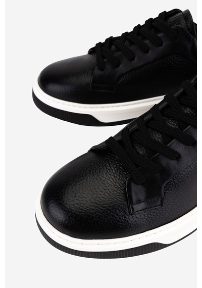 Valmenti Erkek Hakiki Deri Siyah Sneakers & Spor Ayakkabı 1212 2504 Erk Ayk Y26 Syh Fltr/syh Met