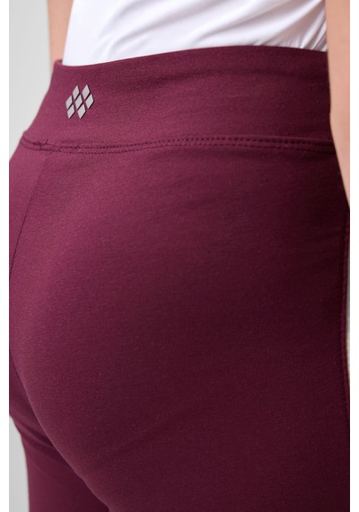 Tommylife Bej-bordo Pamuklu O Yaka Standart Fit Basic İspanyol Paça Kız Çocuk Tayt Takım - 75192 Bej