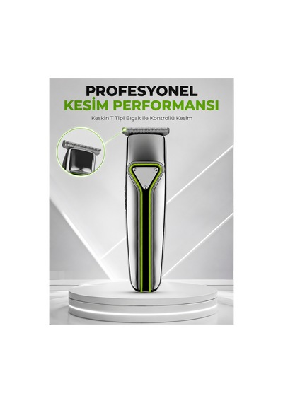 Şarjlı Saç Sakal Tıraş Makinesi T Başlıklı 1 2 3 Mm Taraklı Kablolu Ve Kablosuz