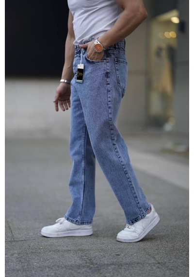 Erkek 2026 Trend Model Bol Kalıp Kot Pantolon Mavikar
