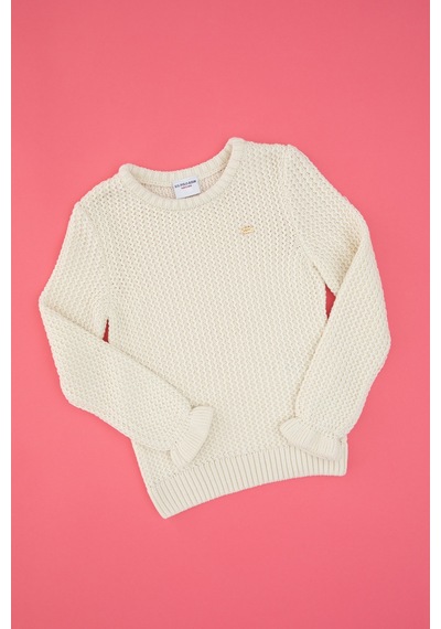 U.S. Polo Assn. Kız Çocuk Bisiklet Yaka Krem Kazak 50316269-VR256