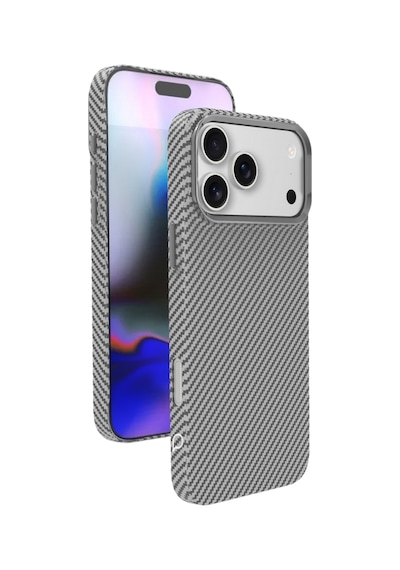 Piili Apple iPhone Uyumlu 17 Pro Kevlar Serisi Magsafe Kılıf Karbon Gri