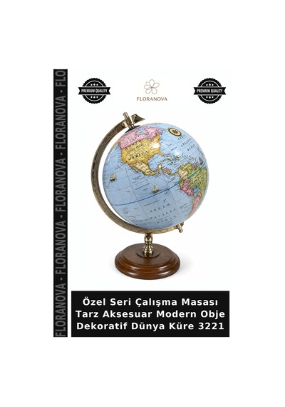 Özel Seri Çalışma Masası Tarz Aksesuar Modern Obje Dekoratif Dünya Küre 3221