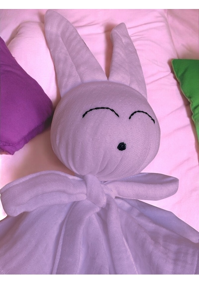 Müslin Bebek Uyku Arkadaşı 4 Katlı Tavşan Organik Pudra Pembe
