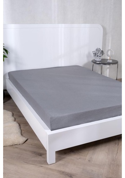 Aç-tak Lastikli Tek Kişilik Çarşaf 160x200+30 Cm Polycotton Matriss Serisi Gri