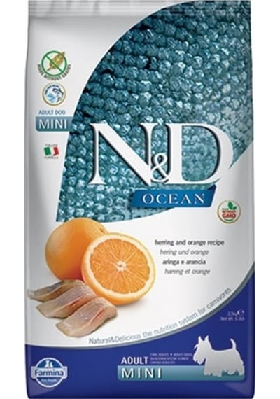 N&D Ocean Balıklı ve Portakallı Küçük Irk Tahılsız Yetişkin Köpek Maması 2500 G