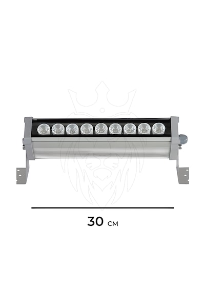 30 Cm Wallwasher Led Bina Dış Duvar Aydınlatma Yeşil Işık Gri