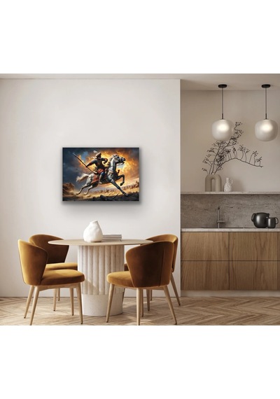 Atlı Osmanlı Askeri Kanvas Tablo 70x100cm Çok Renkli