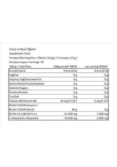 Conlast Bcaa 4.1.1 300g Yeşil Elma
