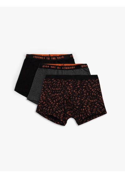 Koton 3'lü Boxer Seti Baskı Detaylı Çok Renkli Siyah 5slm90046mk Siyah