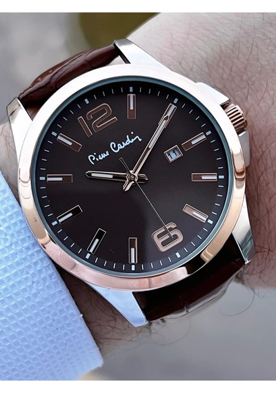 Pierre Cardin Deri Kordon 2 Yıl Garantili 3 Atm Suya Dayanıklı Erkek Kol Saati Ek.800411f10 Rose Gold - Gümüş