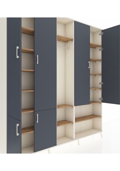 Arges Dolap 15 Raflı 5 Kapaklı Tek Askılı 220x30x243 Aytaşı-antrasit/çam Antrasıt/atlas Çam Arges Dolap 15 Raflı 5 Kapaklı Tek Askılı 220x30x243 Aytaşı-antrasit/çam Antrasıt/atlas Çam