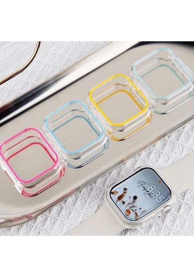 BİNANO Apple Uyumlu  Watch 42MM FOSFORLU KASA VE EKRAN KORUYUCU TURUNCU