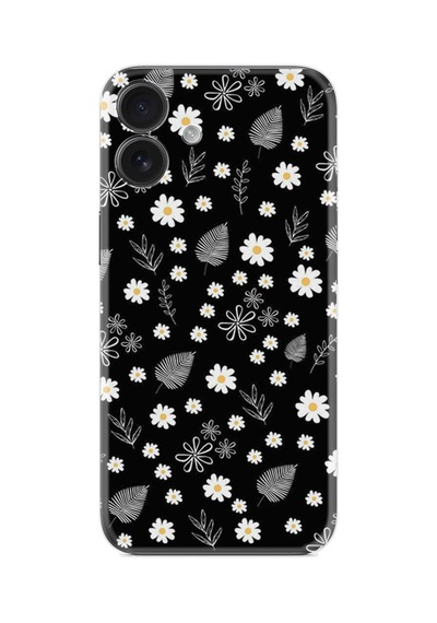 Apple iPhone Uyumlu Apple iPhone Uyumlu 16 Kılıf Boutique Baskılı Resimli Papatyalar Ve Yaprak Pcode -078