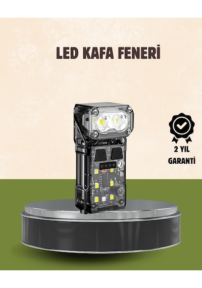 Muratech 3 Ü 1 Arada Led Far Şarj Edilebilir Sensörlü Manyetik 10 Saat Kullanım Çok Renkli