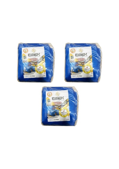 Emek Çadır Kumaşı Branda Tente Uv Güneşlik Gölgelik Koruma Yağmur Su Geçirmez - 2x4 Metre - 3 Paket