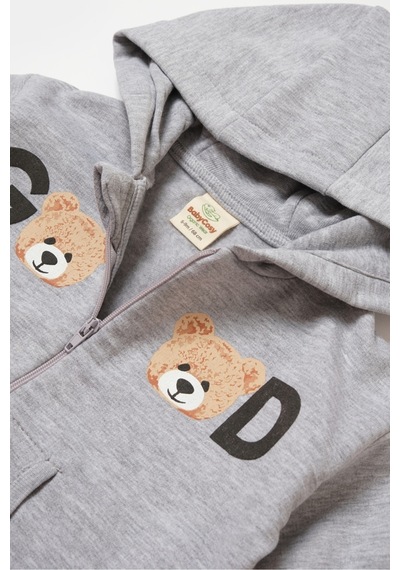 BabyCosy Organik Kapüşonlu Ceket & Pantolon Takımı Csy8004 001