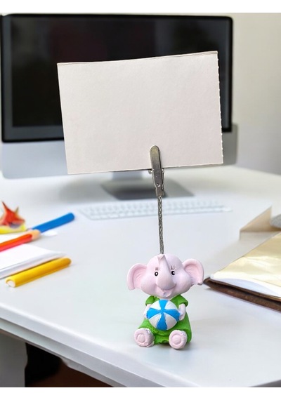 Minik Tatlı Kawaii Deniz Toplu Yavru Fil Fotoğraf Not Tutacağı Ofis Masası Hediye Tutucu Tutacak Pembe